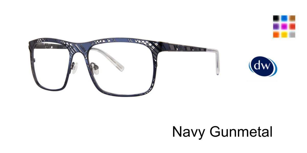 Navy Gunmetal Jhane Barnes Skew Lines Eyeglasses