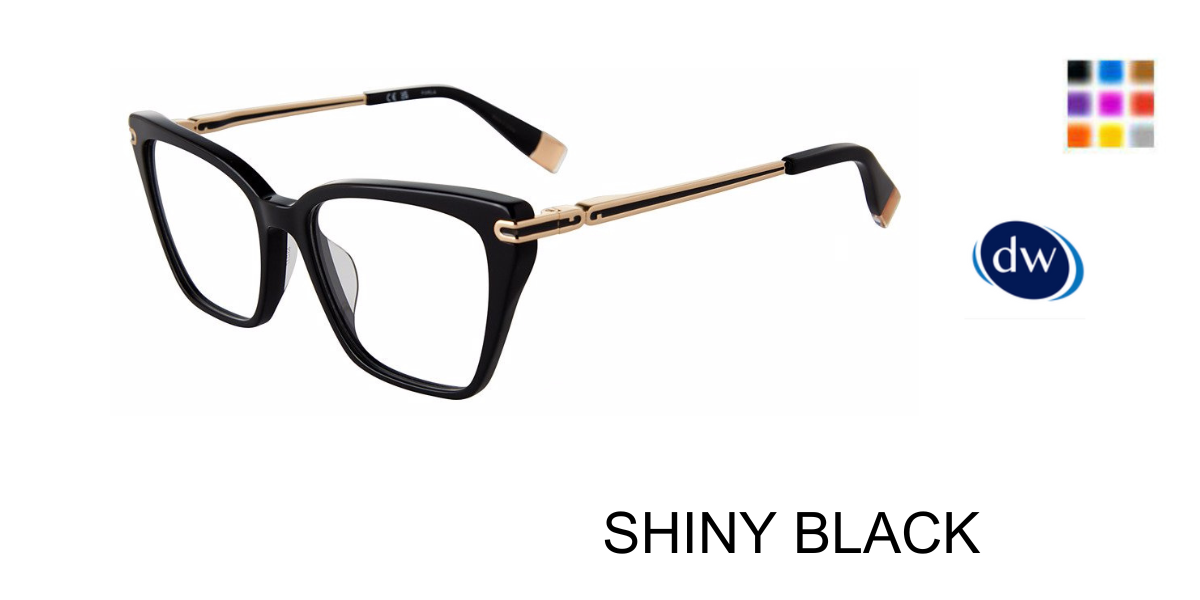 SHINY BLACK Furla VFU724 Eyeglasses