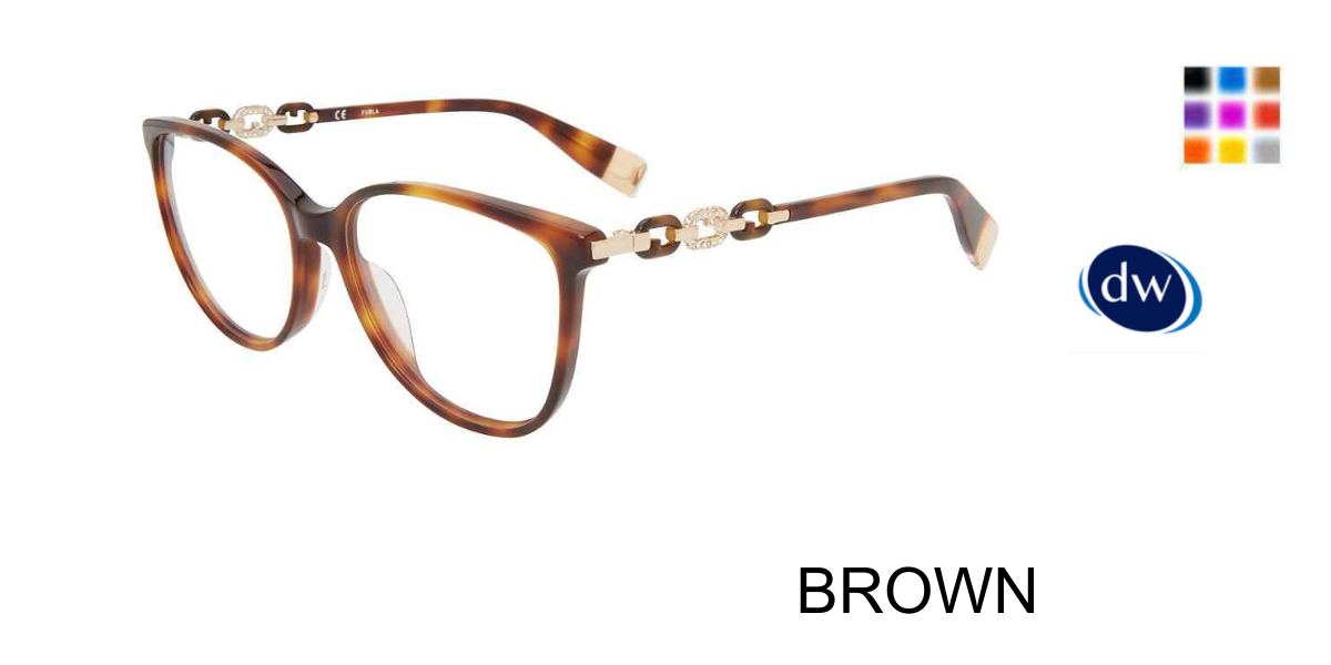 BROWN Furla VFU541S Eyeglasses