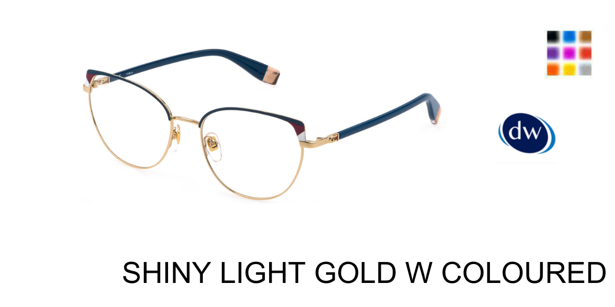 SHINY LIGHT GOLD W COLOURED Furla VFU504 Eyeglasses