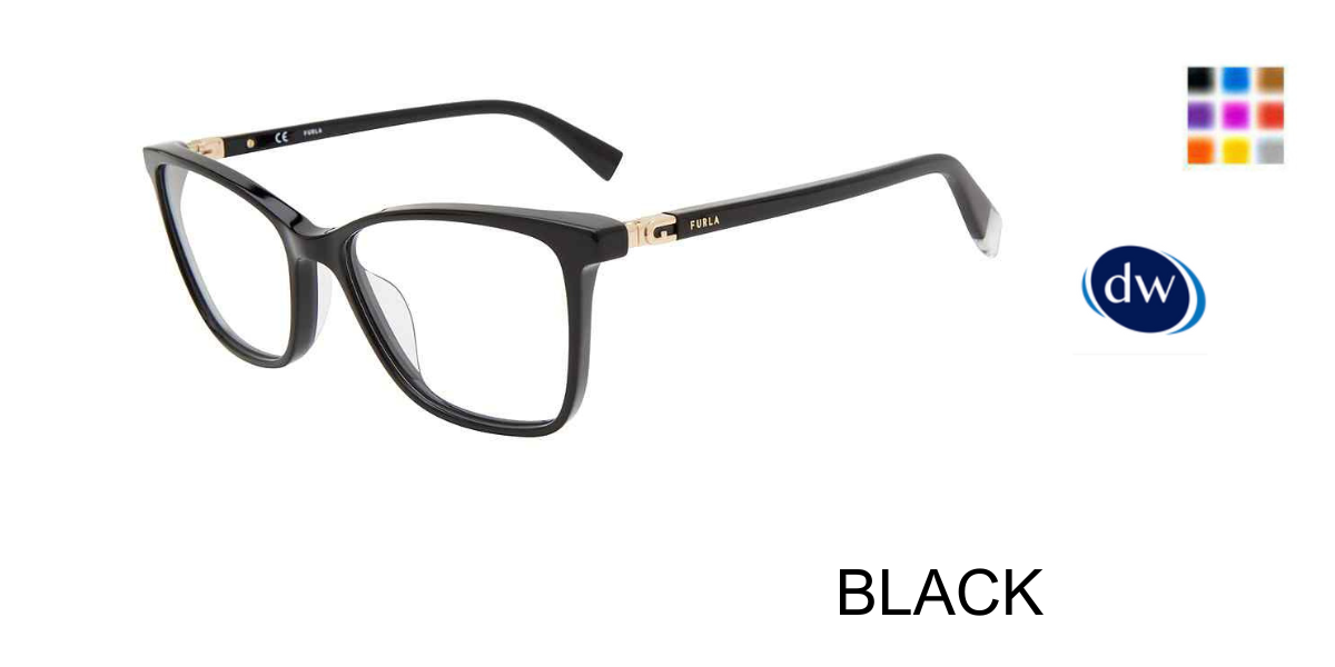 BLACK Furla VFU498 Eyeglasses