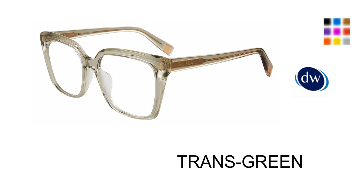 TRANS-GREEN Furla VFU641V Eyeglasses