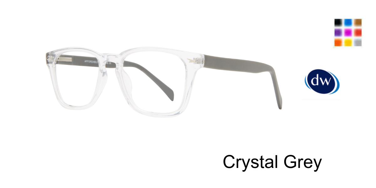 Crystal Grey Affordable Design Woody Eyeglasses
