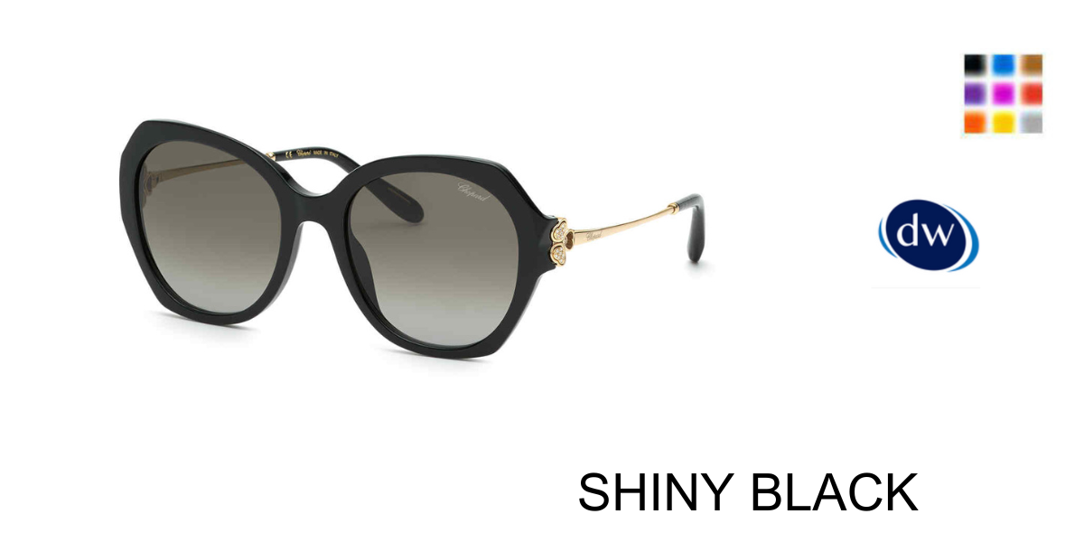 SHINY BLACK Chopard SCH354S Sunglasses