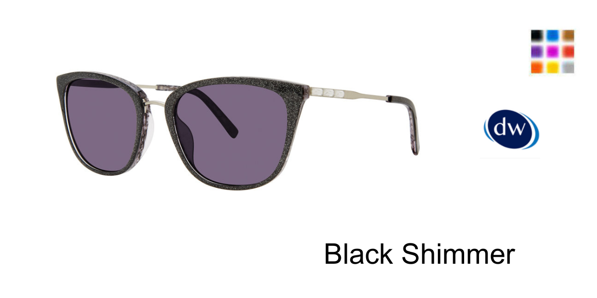 Black Shimmer Vera Wang Angelica Sunglasses