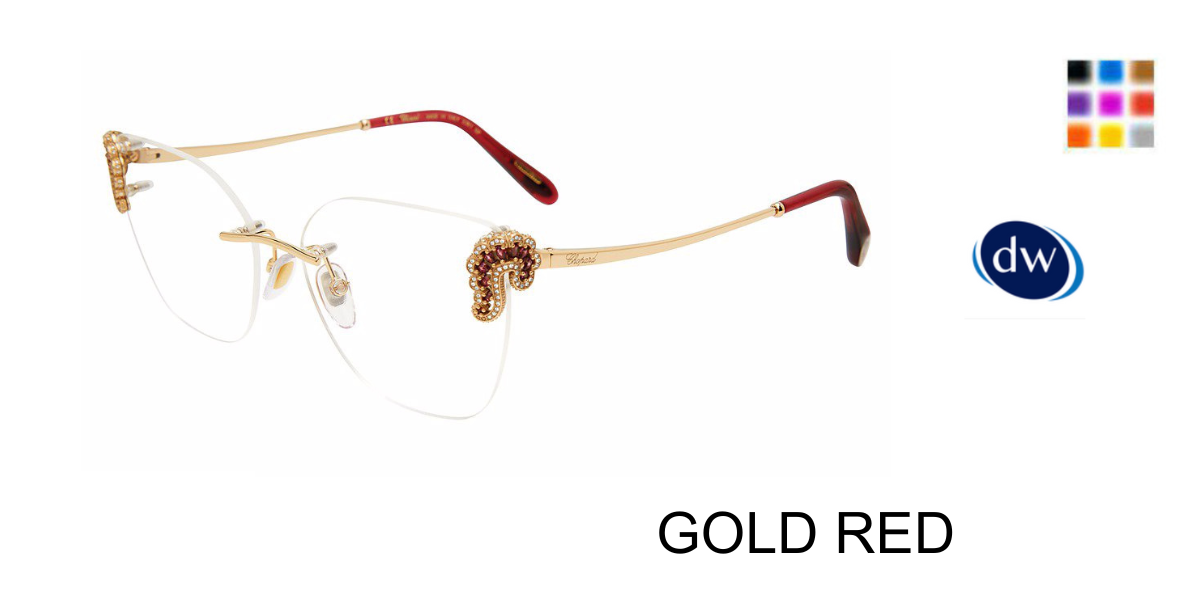 GOLD RED Chopard VCHG04S Eyeglasses