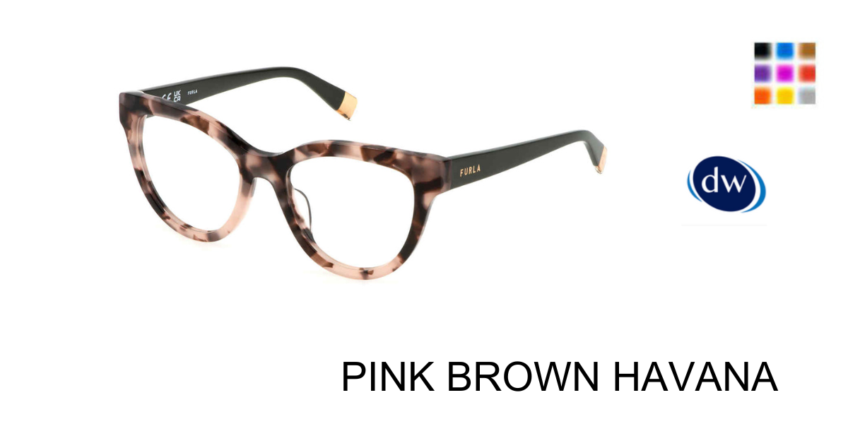 PINK BROWN HAVANA Furla VFU679 Eyeglasses