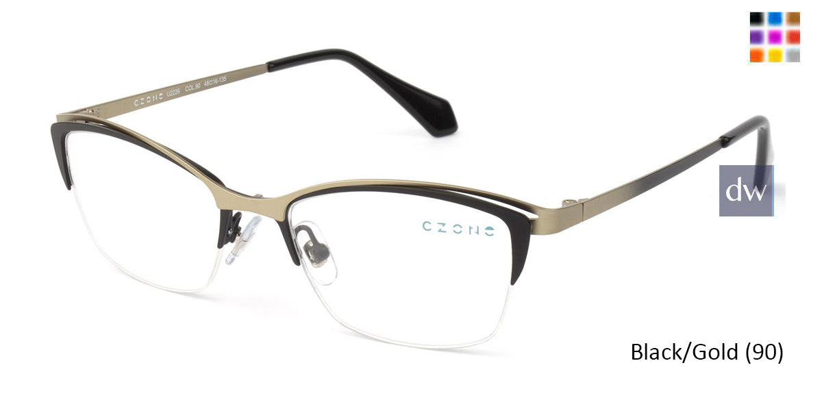 Black/Gold C-Zone U2226 Eyeglasses - Teenager