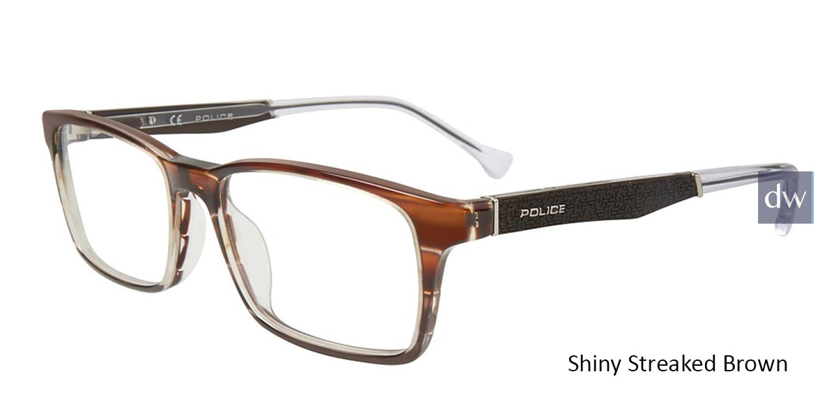 Shiny Streaked Brown Police VPL055 Eyeglasses.