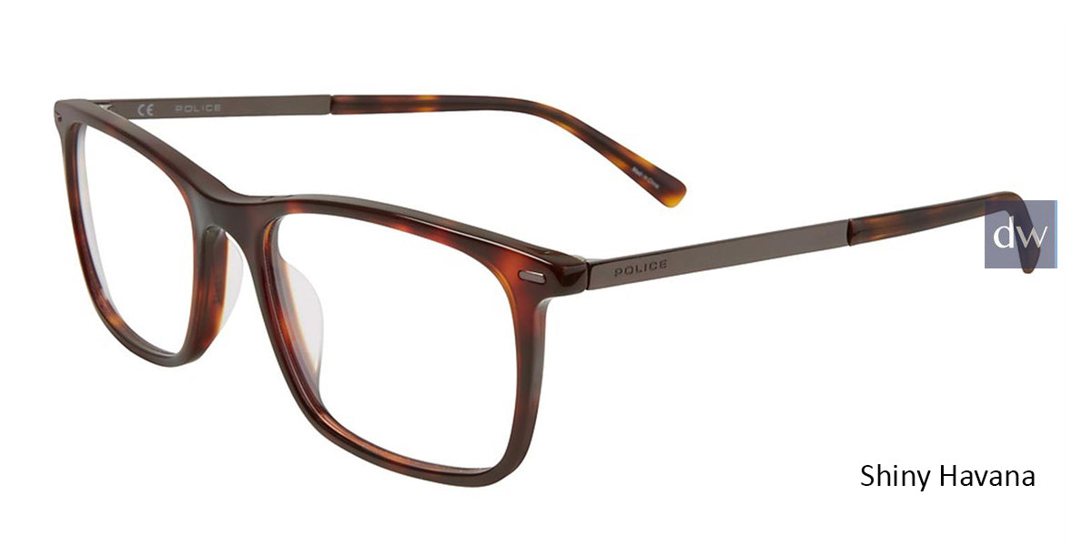 Shiny Havana Police VPL133 Eyeglasses.
