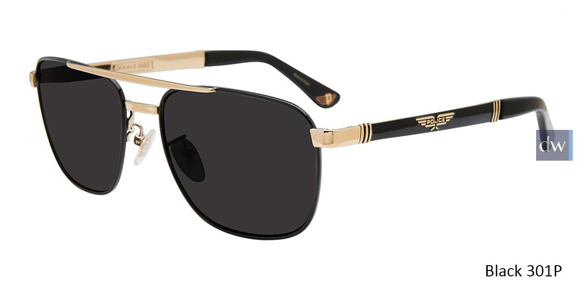 Black (301P) Police SPL890 Sunglasses.