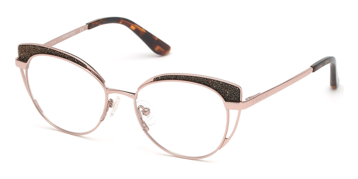 Shiny Rose Gold Marciano GM0343 Eyeglasses.