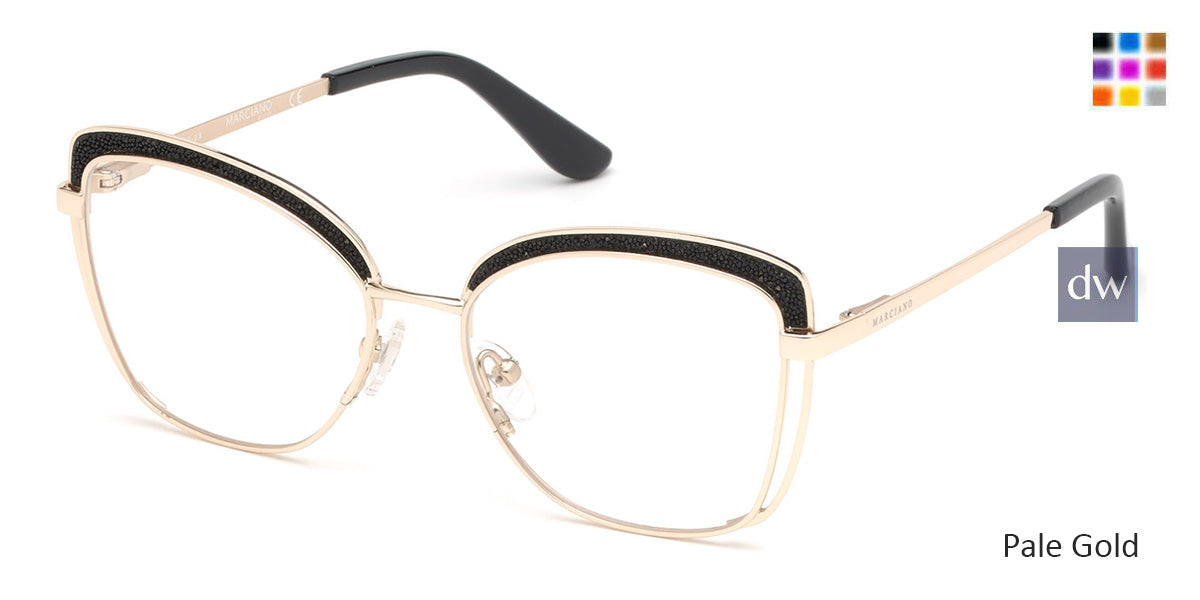Pale Gold Marciano GM0344 Eyeglasses.
