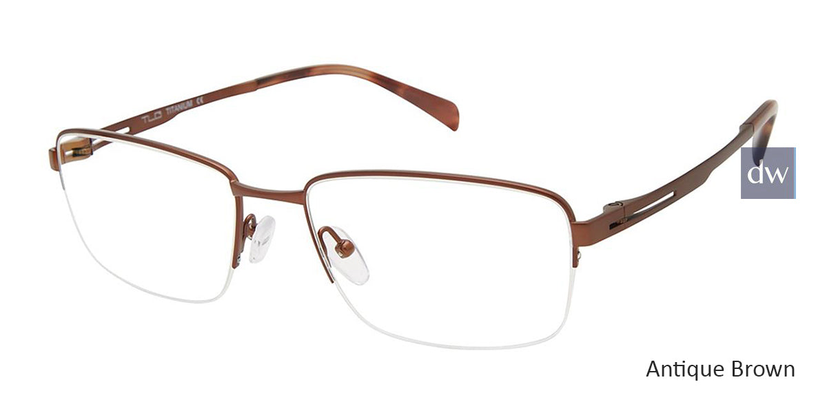 C02 Antique Brown Tlg NU042 Titanium Eyeglasses.