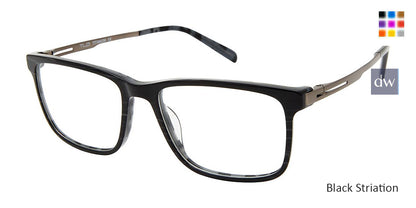 C01 Black Striation Tlg NU044 Titanium Eyeglasses.