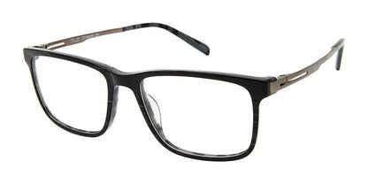 C01 Black Striation Tlg NU044 Titanium Eyeglasses.