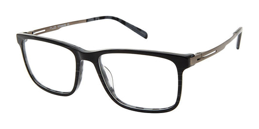 C01 Black Striation Tlg NU044 Titanium Eyeglasses.