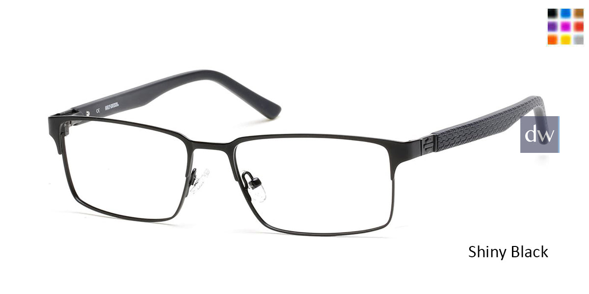 Shiny Black HARLEY DAVIDSON HD0716 Eyeglasses.