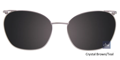 Crystal Brown Teal Clip-On