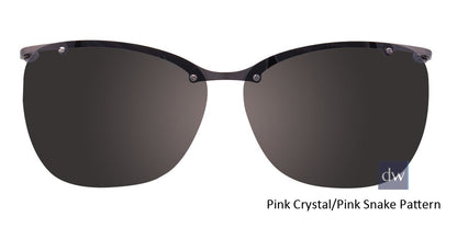 Pink Crystal Pink Snake Pattern Clip-On