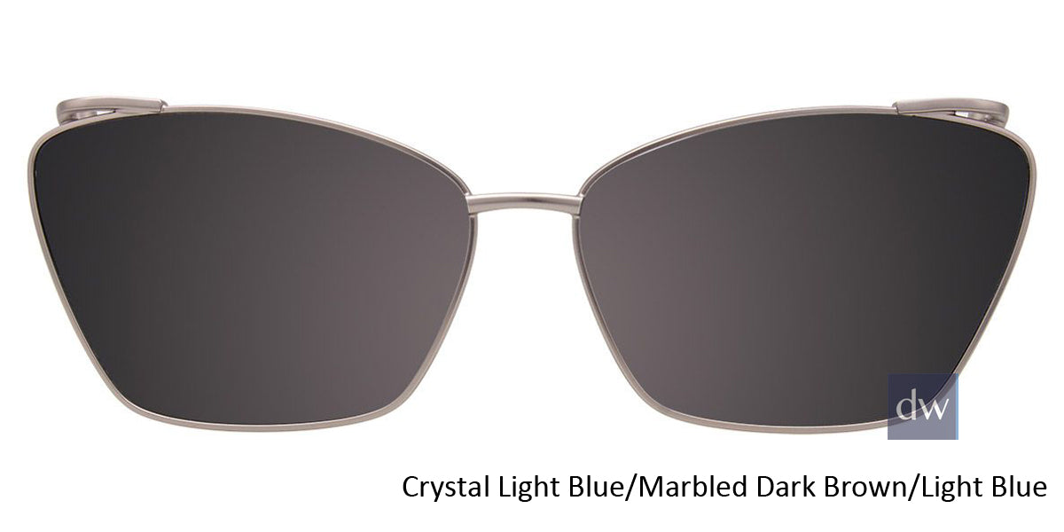 Crystal Light Blue Marbled Dark Brown Light Blue Clip-On