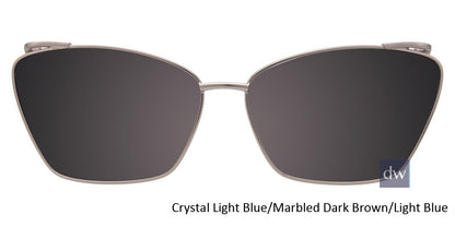 Crystal Light Blue Marbled Dark Brown Light Blue Clip-On