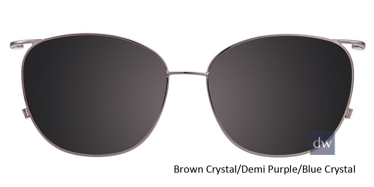 Brown Crystal Demi Purple Blue Crystal Clip-On