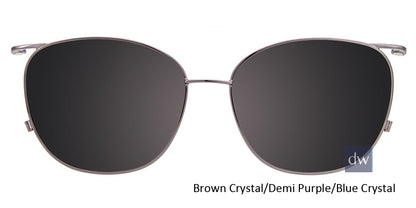 Brown Crystal Demi Purple Blue Crystal Clip-On