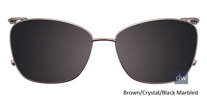 Brown Crystal Black Marbled Clip-On
