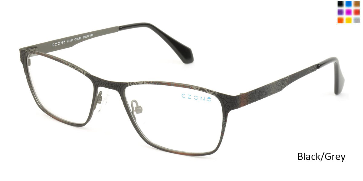 Black/Grey C-Zone H1157 Eyeglasses.