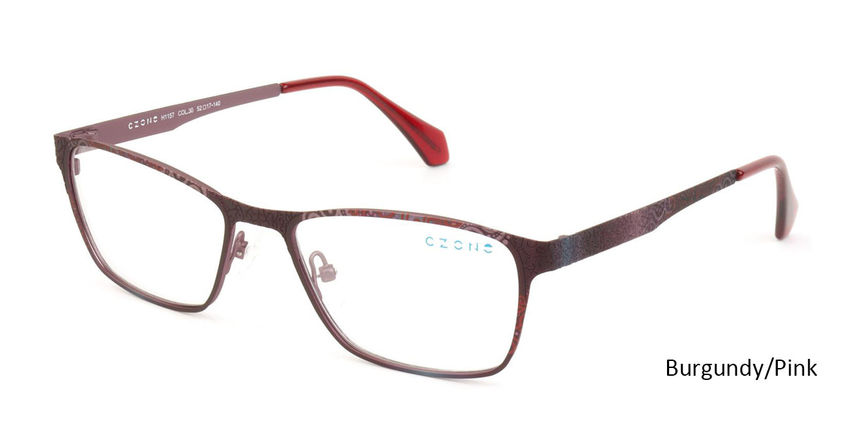 Burgundy /Pink C-Zone H1157 Eyeglasses.