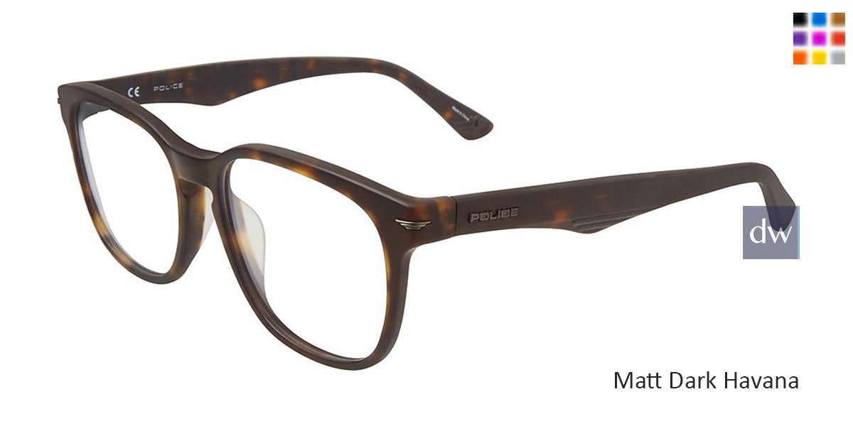 Matte Dark Havana Police VPL392 Eyeglasses.