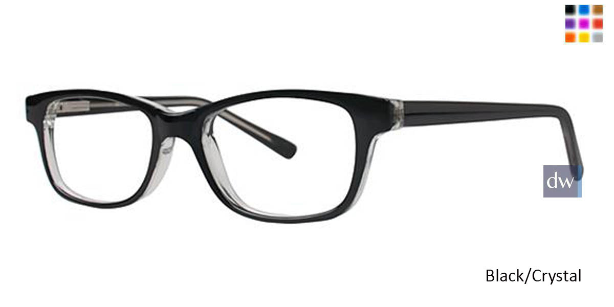 Black/Crystal Parade Q Series 1729 Eyeglasses - Teenager.