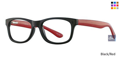 Black/Red Parade Q Series 1743 Eyeglasses - Teenager.