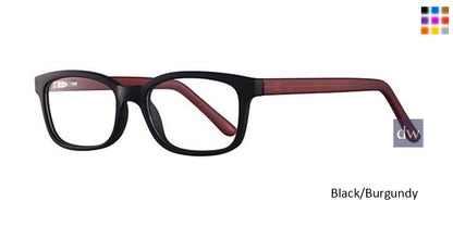 Black/Burgundy Parade Q Series 1755 Eyeglasses - Teenager.