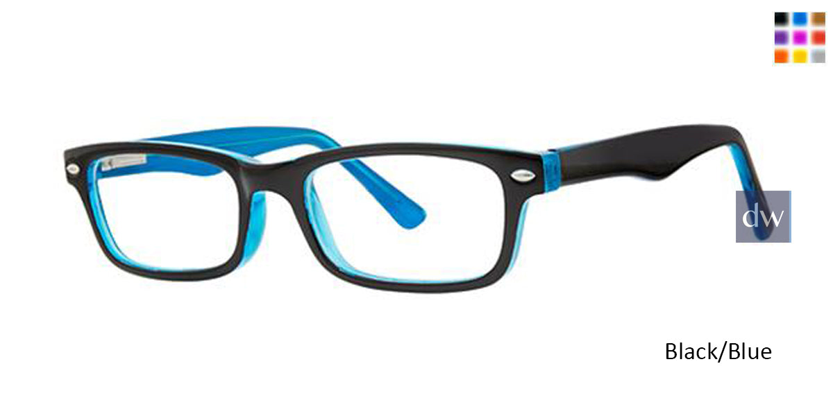 Black/Blue Parade Q Series 1762 Eyeglasses - Teenager.