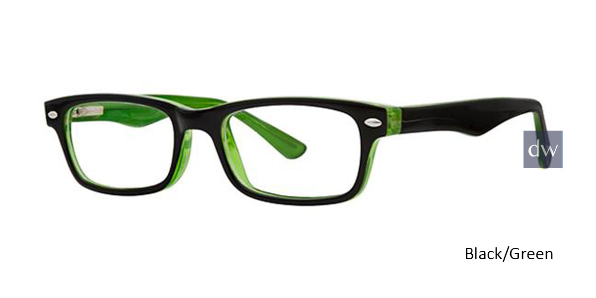 Black/Green Parade Q Series 1762 Eyeglasses - Teenager.