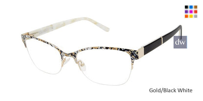 Gold/Black & White L.A.M.B. LA091 Eyeglasses