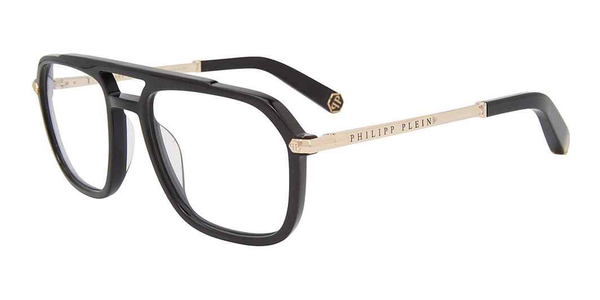 Black Philipp Plein VPP018M Eyeglasses.