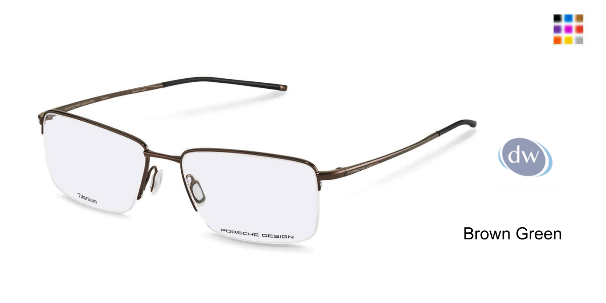 PORSCHE DESIGN P8753 Eyeglasses Brown Green