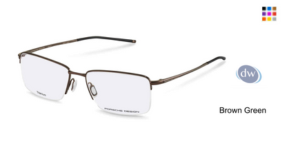 PORSCHE DESIGN P8753 Eyeglasses Brown Green