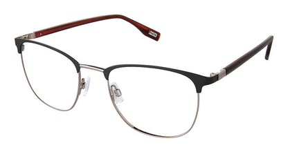 EVATIK E-9255 Eyeglasses Black Wine Horn