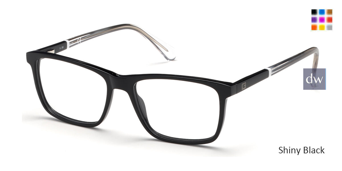 Shiny Black Guess GU1971 Eyeglasses.