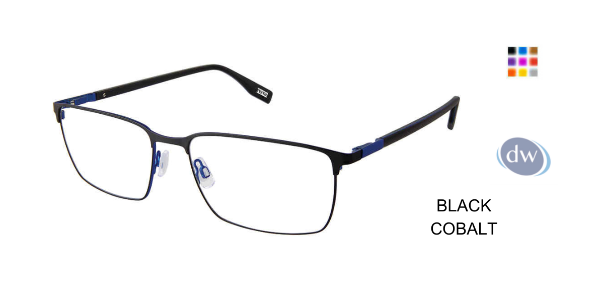 EVATIK E-9264 Eyeglasses BLACK COBALT