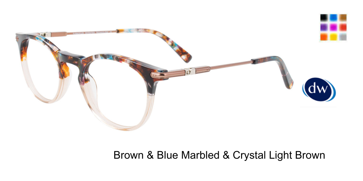 Brown Blue Marbled Crystal Light Brown