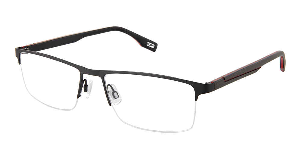 EVATIK E-9262 Eyeglasses BLACK RED