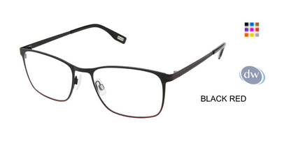Evatik E-9215 Eyeglasses BLACK RED