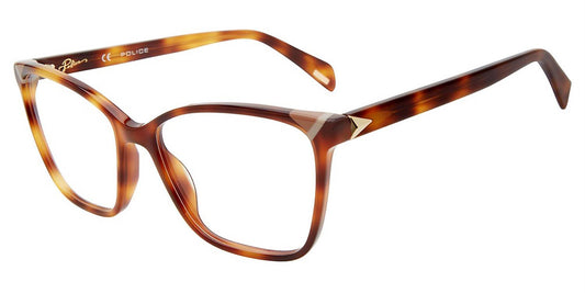 Brown Tortoise (0752) Police VPLD89V Eyeglasses.