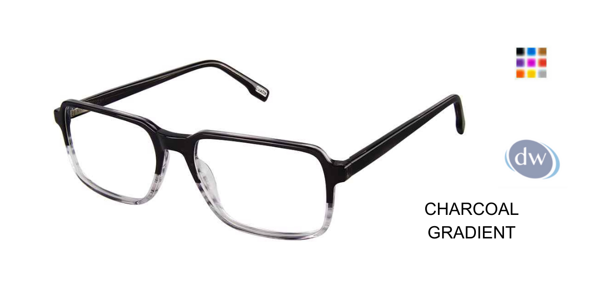 EVATIK E-9242 Eyeglasses CHARCOAL GRADIENT