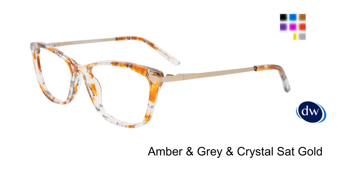 Amber  Grey Crystal Sat Gold